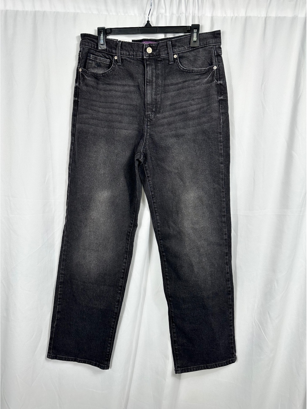 Gloria Vanderbilt Black Denim Jeans Straight Fit Size 12